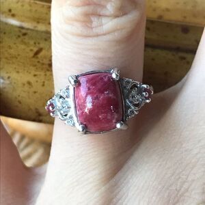 Norwegian Thulite Sterling Silver Ring Size 6